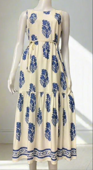 Summer Casual Printed Sleeveless Maxi Dress